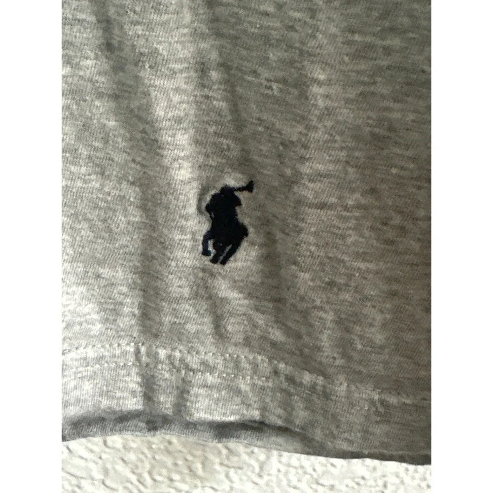 Polo Ralph Lauren Mens V Neck T Shirt Classic Fit Gray Casual Tee